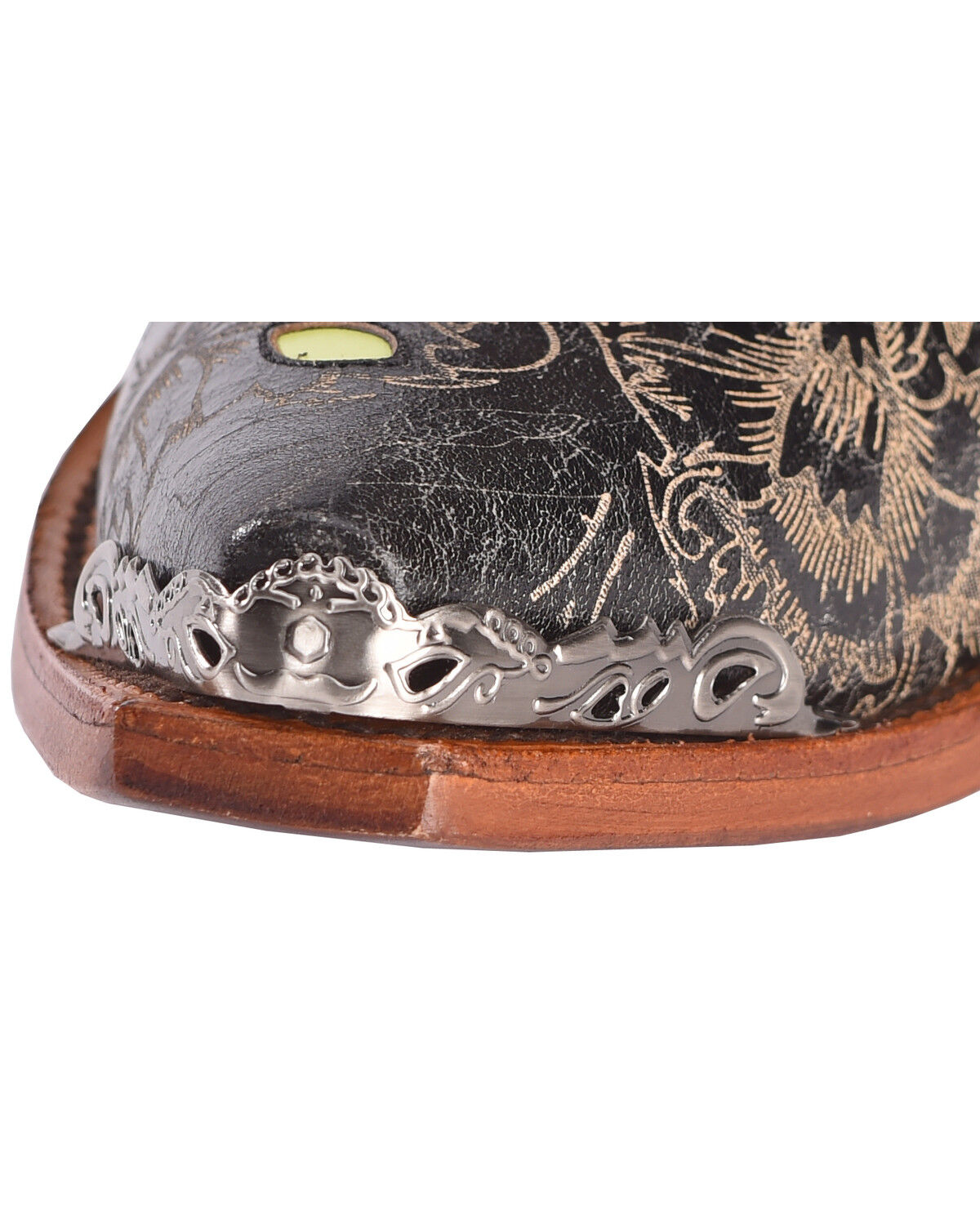 Image #3 - Johnny Ringo Men's Nickel Etched Toe Tip, Silver, hi-res