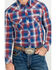 Image #4 - Rock & Roll Denim Men's Plaid Logo Long Sleeve Western Shirt, Red, hi-res