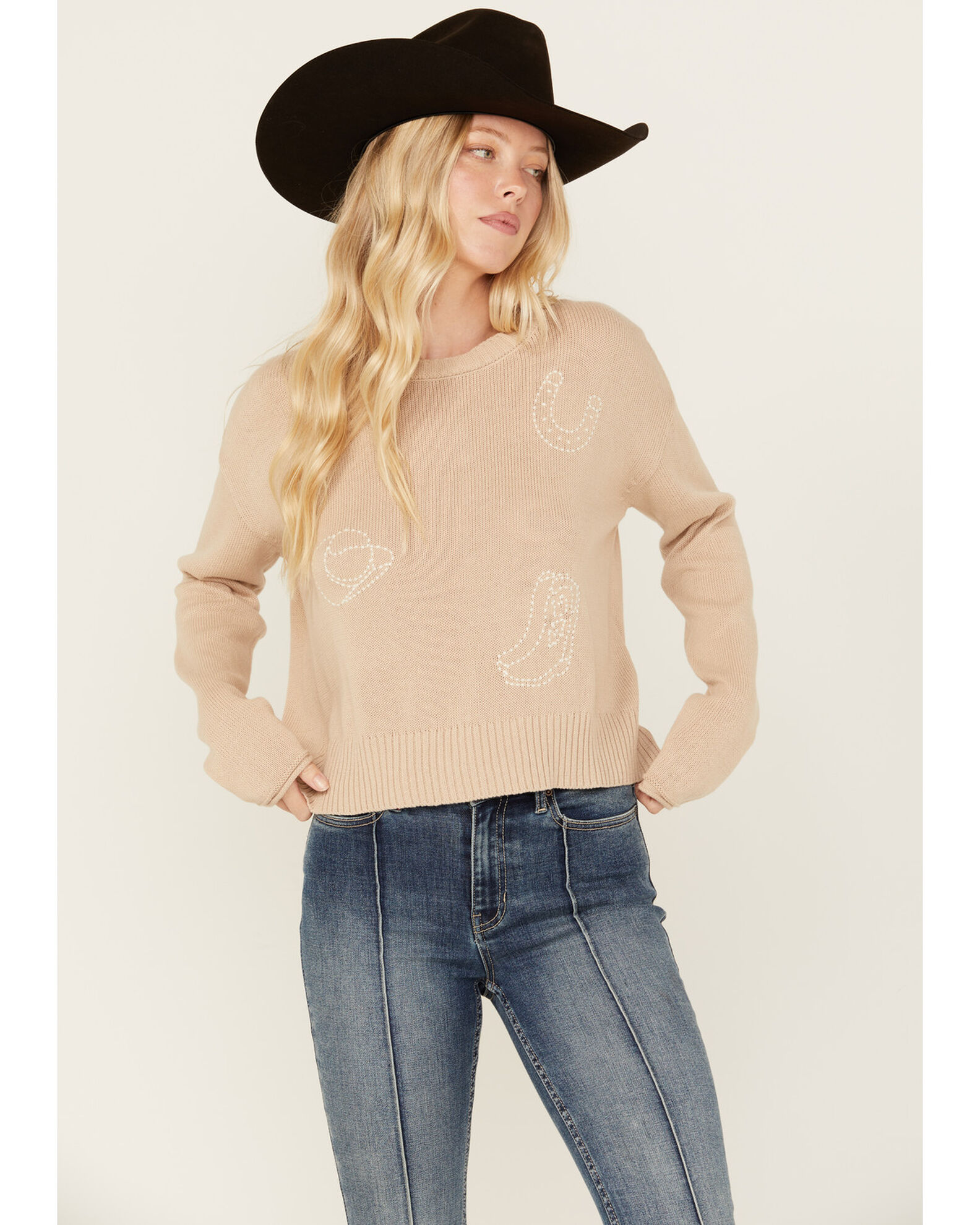 White deals crow sweater
