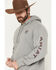 Image #2 - Ariat Men's Logo Graphic Hooded Sweatshirt - Tall, Grey, hi-res