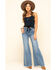 Rock & Roll Denim Women's Medium High Rise Extra Flare Jeans , Blue, hi-res