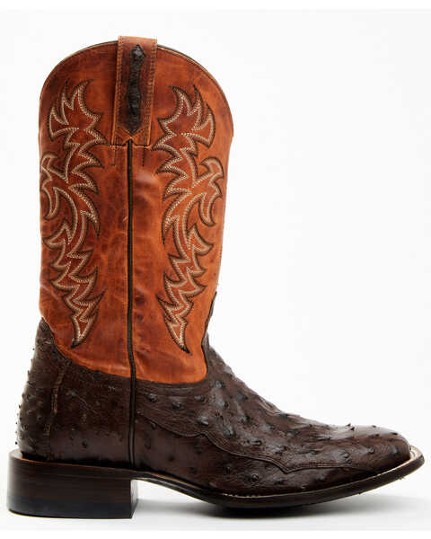 Image #2 - Cody James Men's Sienna Genuine Ostrich Exotic Western Boots - Broad Square Toe , Brown, hi-res