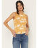 Image #1 - Wrangler Retro Women's Horse Print Tank, Yellow, hi-res