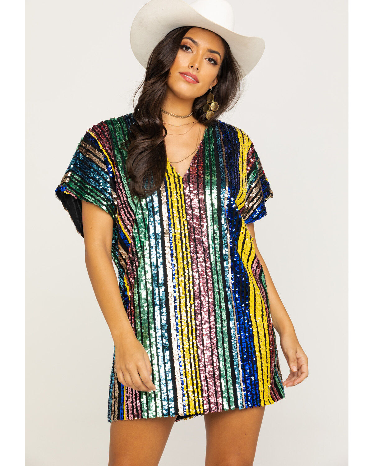 Short Sleeve Sequin Dress