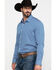Scully Signature Soft Series Men's Geo Print Long Sleeve Western Shirt , Blue, hi-res