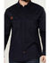 Image #3 - Hawx Men's FR Woven Long Sleeve Button-Down Work Shirt - Tall, Navy, hi-res