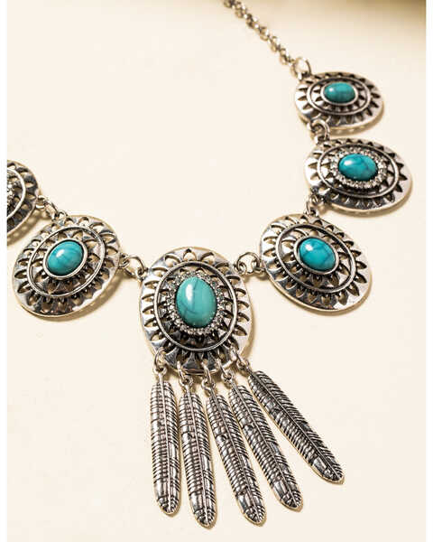 Shyanne Women's In The Oasis Short Concho Fringe Necklace, , hi-res