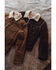 Scully Men's Sherpa Lined Boar Suede Jacket, Chocolate, hi-res
