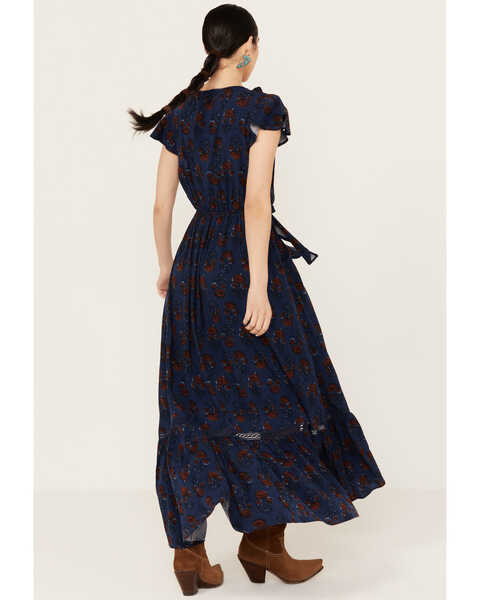 Image #4 - Beyond The Radar Women's Print Picnic Dress, Navy, hi-res