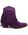 Image #2 - Dingo Women's Tapadero Suede Fringe Western Booties - Round Toe, Purple, hi-res
