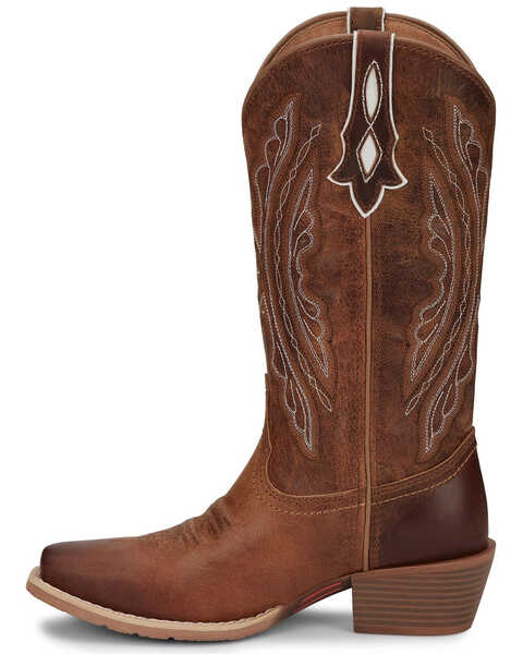 Image #3 - Justin Women's Rein Waxy Western Boots - Square Toe, Brown, hi-res