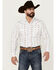 Image #1 - Ely Walker Men's Floral Striped Long Sleeve Pearl Snap Western Shirt, White, hi-res