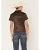 Image #4 - RANK 45® Boys' Tonal Southwestern Short Sleeve Button-Down Polo Shirt, Coffee, hi-res