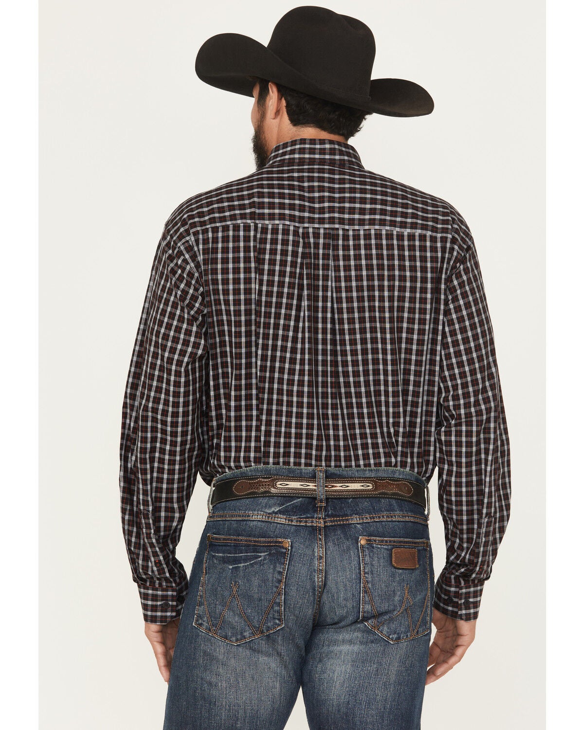 Image #4 - Cinch Men's Plaid Print Long Sleeve Button-Down Stretch Western Shirt, Black, hi-res
