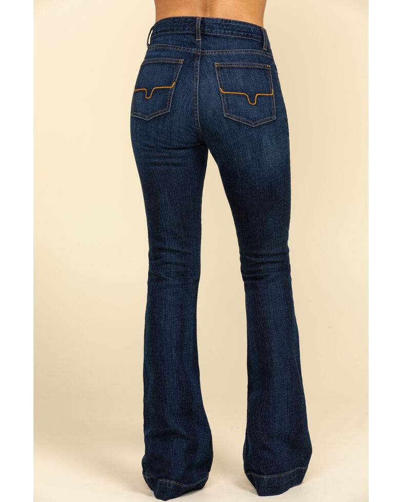 Kimes Ranch Women's Dark Wash Jennifer High Rise Wide Flare Jeans ...