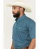 Image #2 - Cinch Men's Geo Print Short Sleeve Button-Down Western Shirt, Blue, hi-res