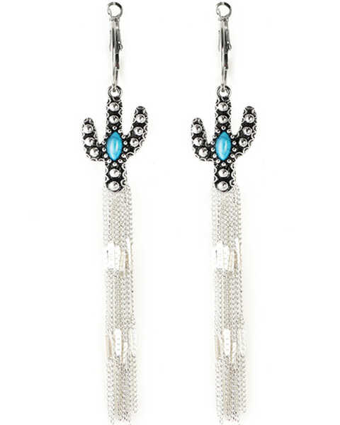 Cowgirl Confetti Women's Desert Rain Earrings , Silver, hi-res