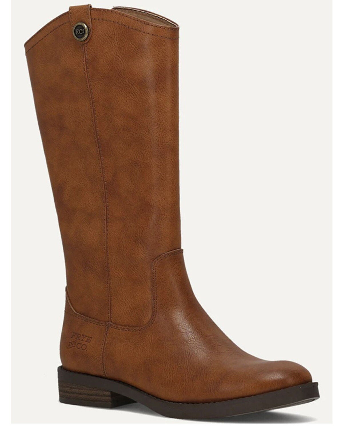 Frye & Co Girls' Kellie Button Riding Boots - Round Toe, Cognac, hi-res