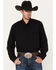 Image #1 - RANK 45® Men's Roughie Performance Long Sleeve Button-Down Shirt, Black, hi-res