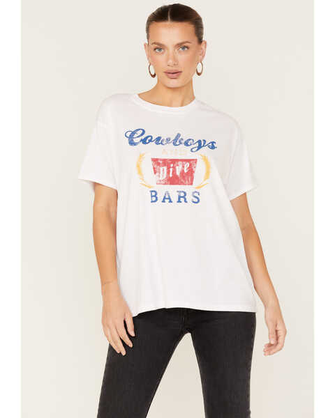 White Crow Women's Cowboys & Dive Bars Oversized Graphic Tee, White, hi-res