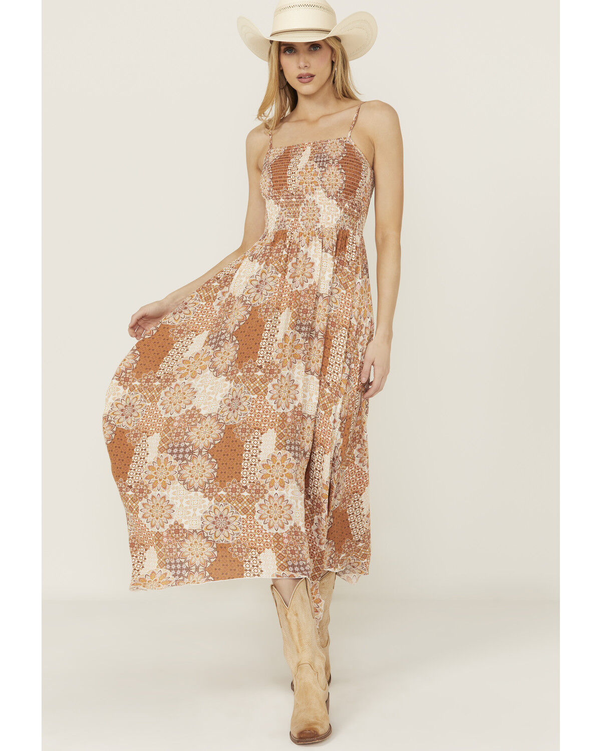 Image #1 - Wild Moss Women's Printed Midi Dress, Multi, hi-res