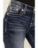 Image #4 - Miss Me Women's Dark Wash Mid Rise Steer Head Pocket Bootcut Stretch Denim Jeans, Dark Wash, hi-res