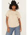 Image #2 - Wrangler Women's Logo Flower Short Sleeve Graphic Tee, Cream, hi-res