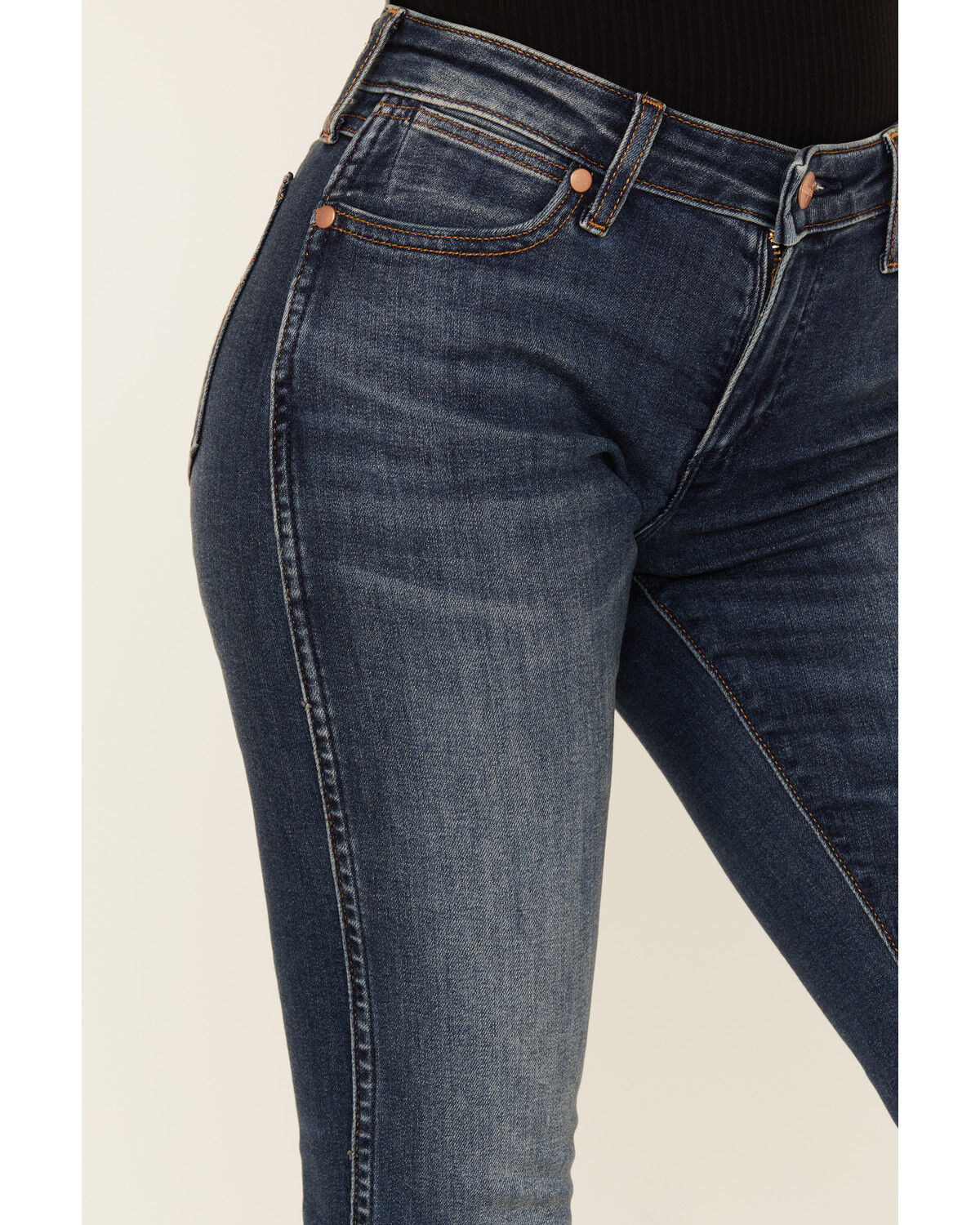 Image #2 - Wrangler Women's Dark Wash Howdy Honey Low Rise Skinny Stretch Denim Jeans, Dark Wash, hi-res