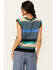 Image #4 - Molly Bracken Women's Striped Sleeveless Sweater Vest, Green, hi-res