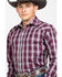 Image #3 - Stetson Men's Cedar Ombre Plaid Long Sleeve Western Shirt , Wine, hi-res