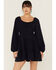 Image #1 - Originality Women's Boot Barn Exclusive Solid Long Sleeve Mini Dress, Navy, hi-res