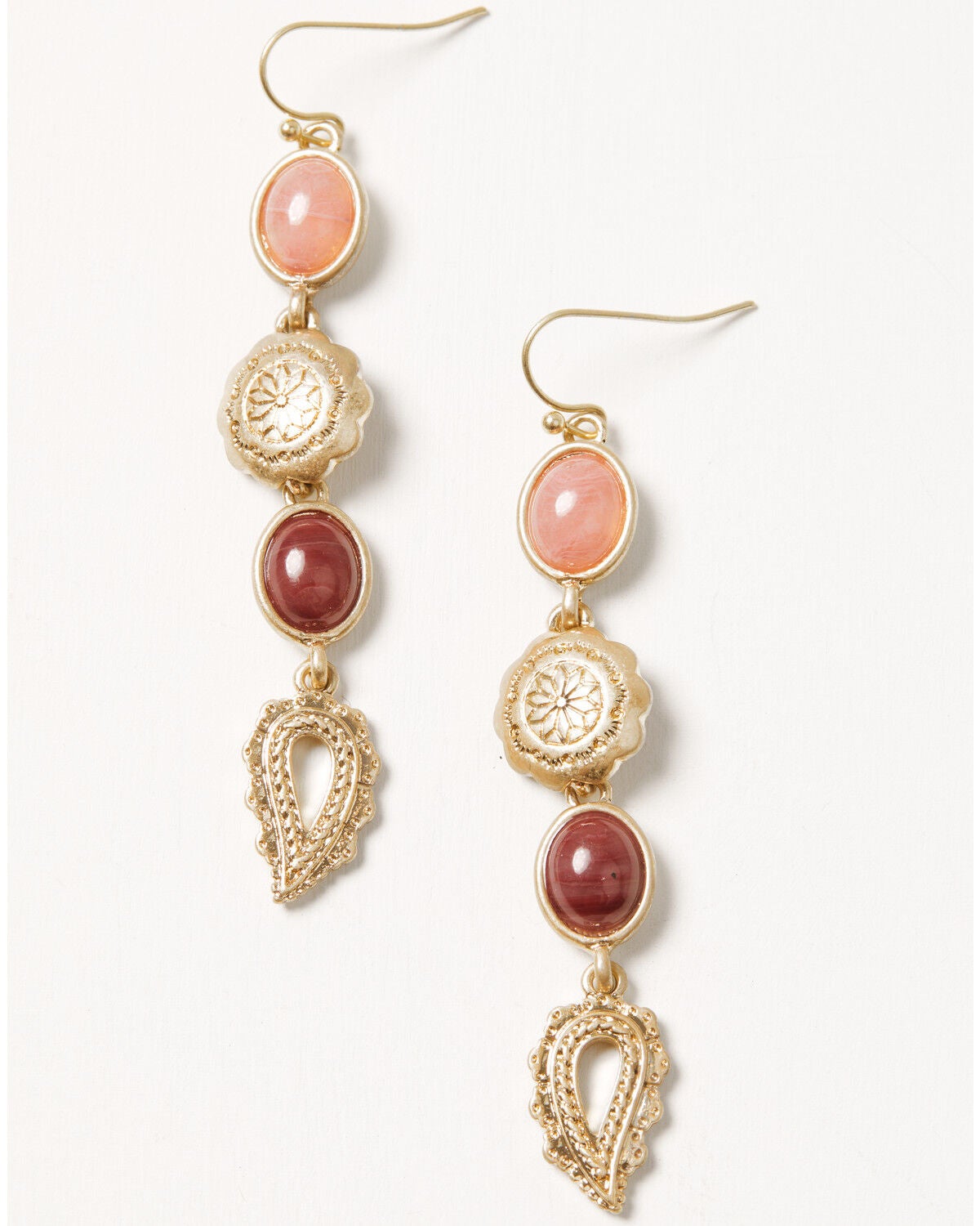 Image #1 - Shyanne Women's Rosewood Paisley Drop Earrings, Gold, hi-res