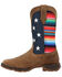Image #3 - Durango Women's Lady Rebel™ American Flag Serape Work Boots - Square Toe, Brown, hi-res