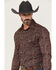 Image #2 - Rock & Roll Denim Men's Paisley Print Long Sleeve Snap Stretch Western Shirt, Burgundy, hi-res
