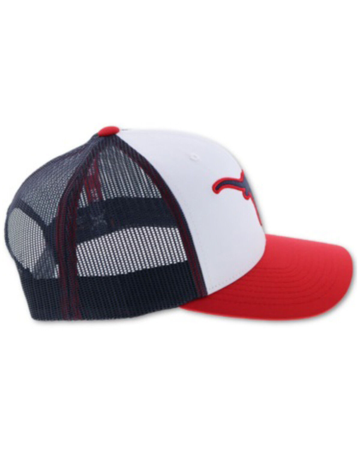 Image #5 - Hooey Men's UT Longhorn Logo Mesh Cap, Red/white/blue, hi-res
