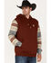 RANK 45 Men's Stripe Sleeve Logo Hooded Sweatshirt, Brick Red, hi-res