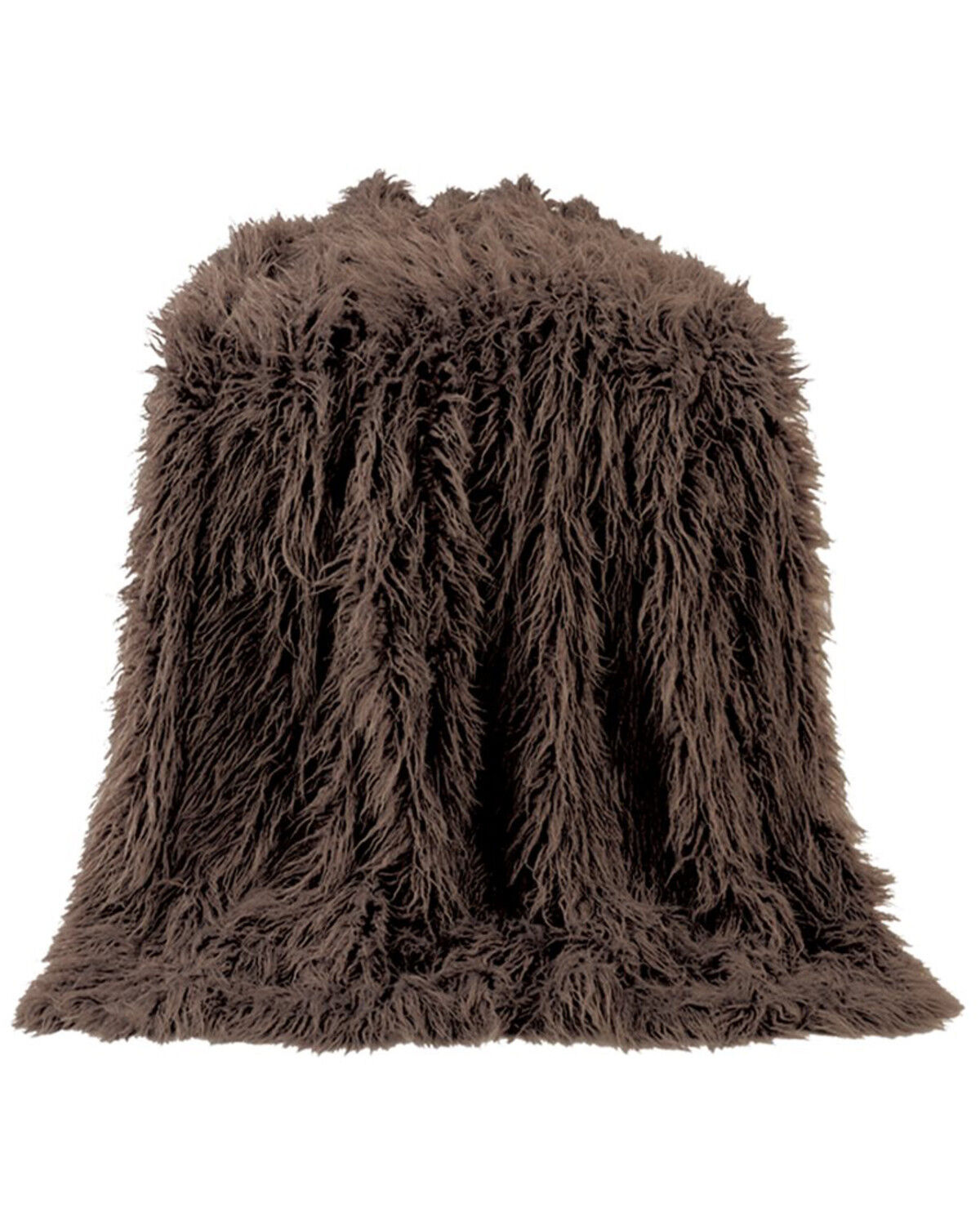 Image #1 - HiEnd Accents Mongolian Faux Fur Throw Blanket, Chocolate, hi-res