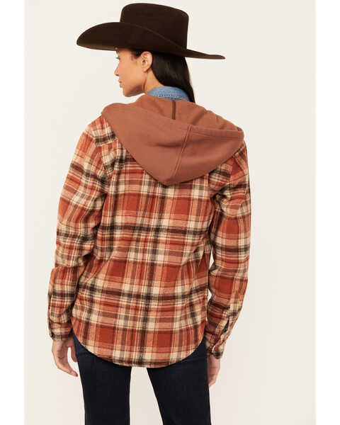 Image #4 - Kimes Ranch Delano Plaid Print Hooded Flannel Jacket , Rust Copper, hi-res