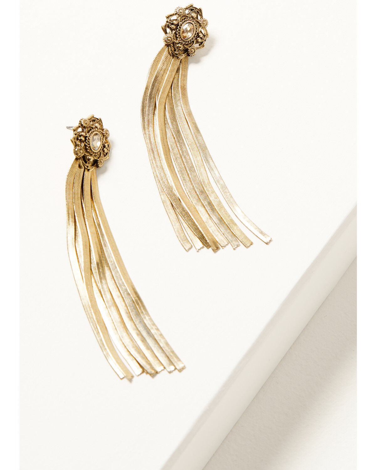 Image #1 - Wonderwest Women's Irina Fringe Earrings, Gold, hi-res