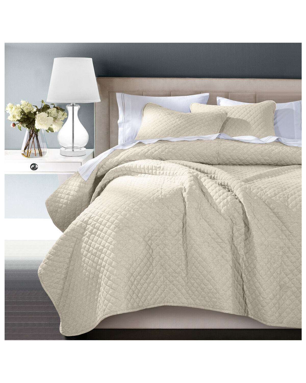 Image #1 - HiEnd Accents Anna King Coverlet Set - 3 Piece, Tan, hi-res