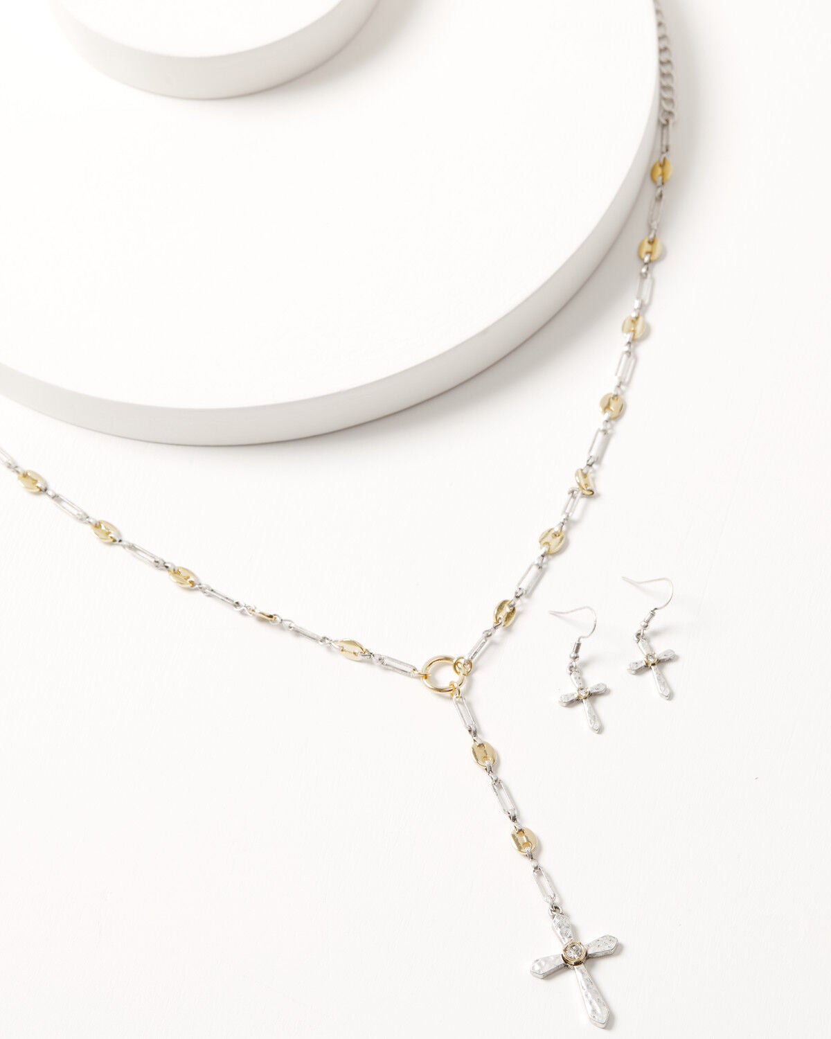 Shyanne Women's Western Muse Cross Jewelry Set - 2 Piece, Gold, hi-res