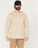 Image #1 - Carhartt Men's Loose Fit Heavyweight Logo Long Sleeve Graphic Work T-Shirt, Cream, hi-res