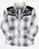 Image #1 - Rodeo Clothing Boys' Plaid Print Embroidered Long Sleeve Snap Western Shirt, Black/white, hi-res
