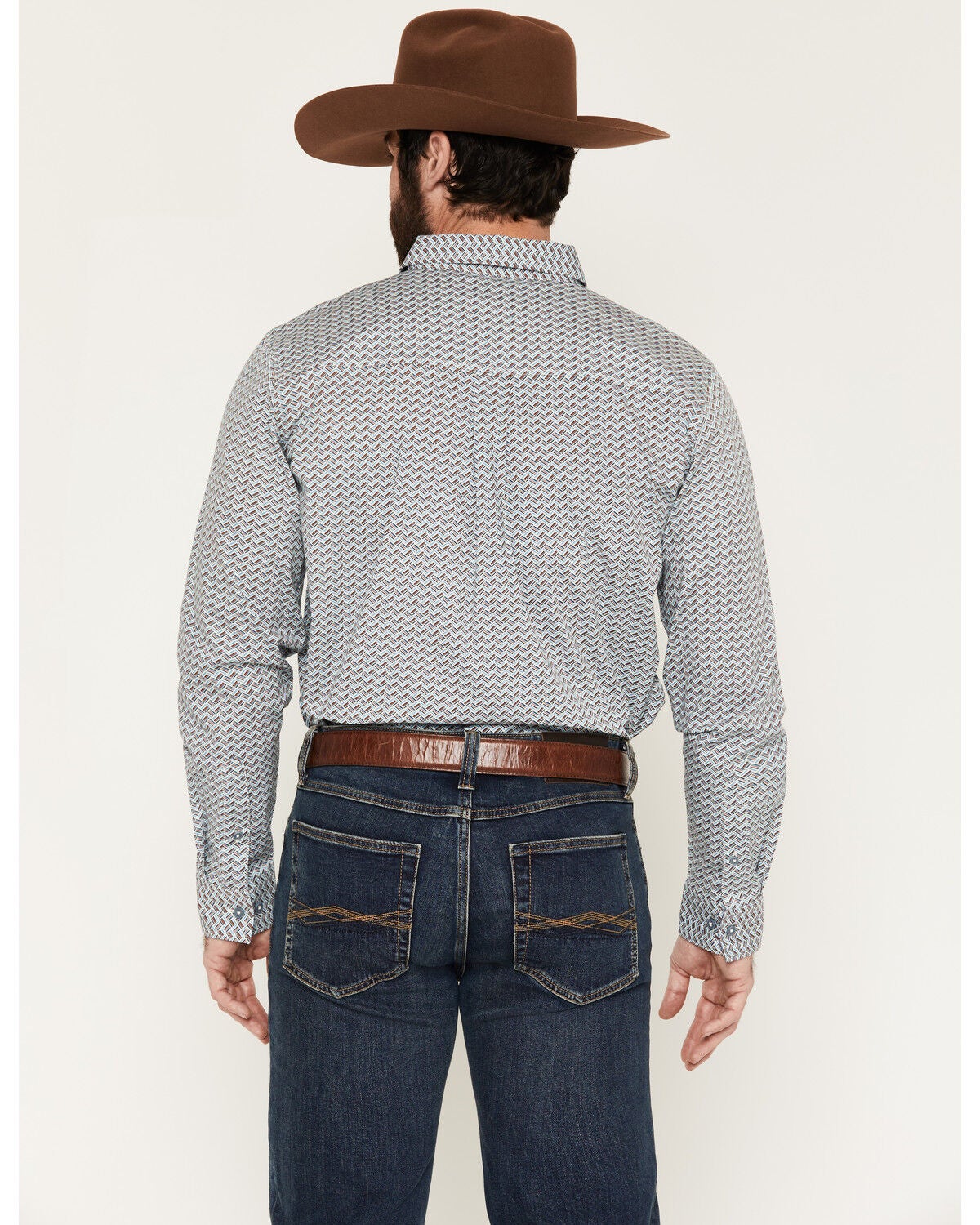 Image #4 - RANK 45&reg; Men's Stone Bluff Geo Print Long Sleeve Button-Down Stretch Western Shirt, Multi, hi-res