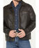 Image #3 - Cody James Men's Faux Leather Moto Jacket, Dark Brown, hi-res
