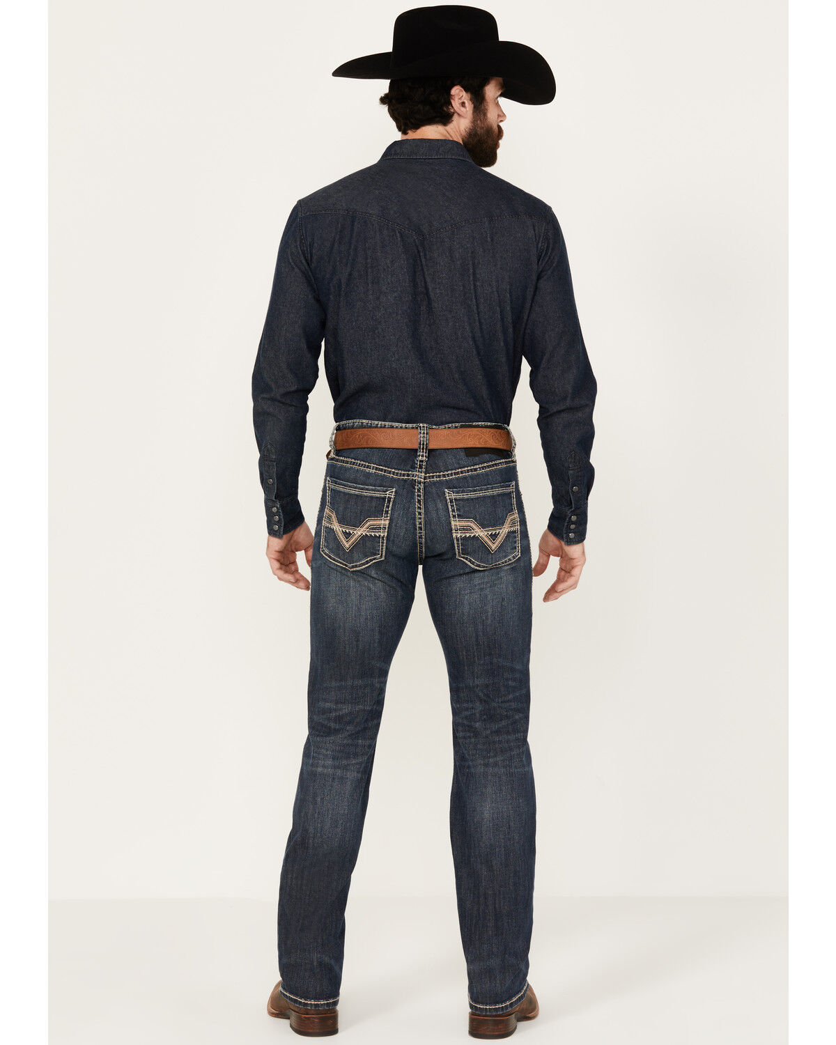 Image #1 - Rock & Roll Denim Men's Revolver Dark Vintage Wash Slim Straight Reflex Denim Jeans, Dark Wash, hi-res