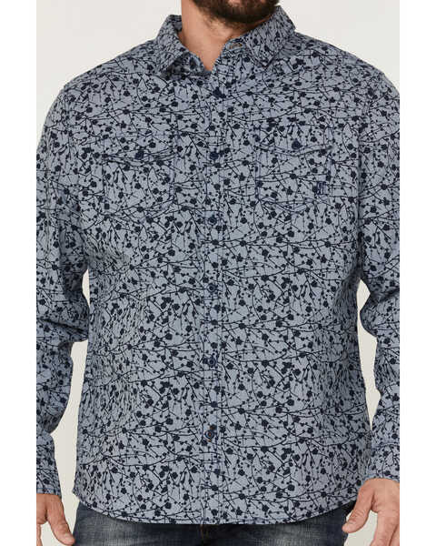 Image #3 - Brothers and Sons Men's All-Over Print Long Sleeve Button Down Western Shirt , Navy, hi-res