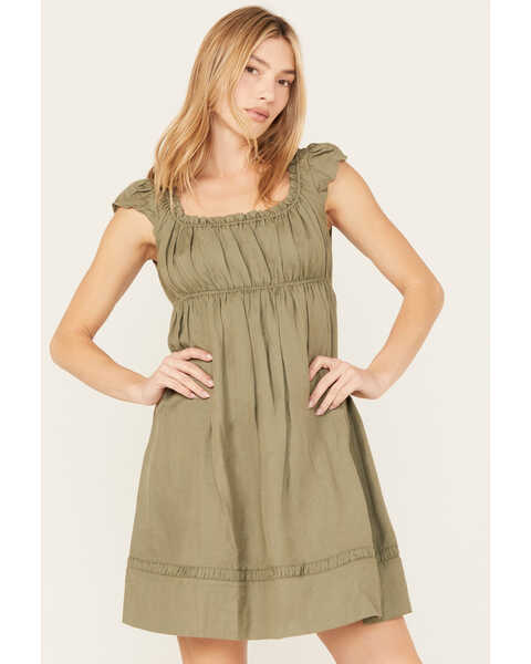 Image #2 - Cleo + Wolf Women's Solid A-Line Dress, Olive, hi-res