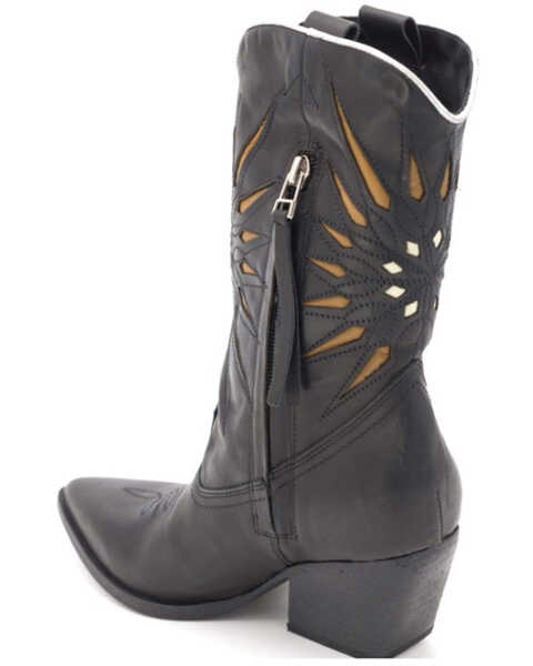 Image #3 - Golo Women's Contrasting Sun Western Boots - Pointed Toe, Black, hi-res