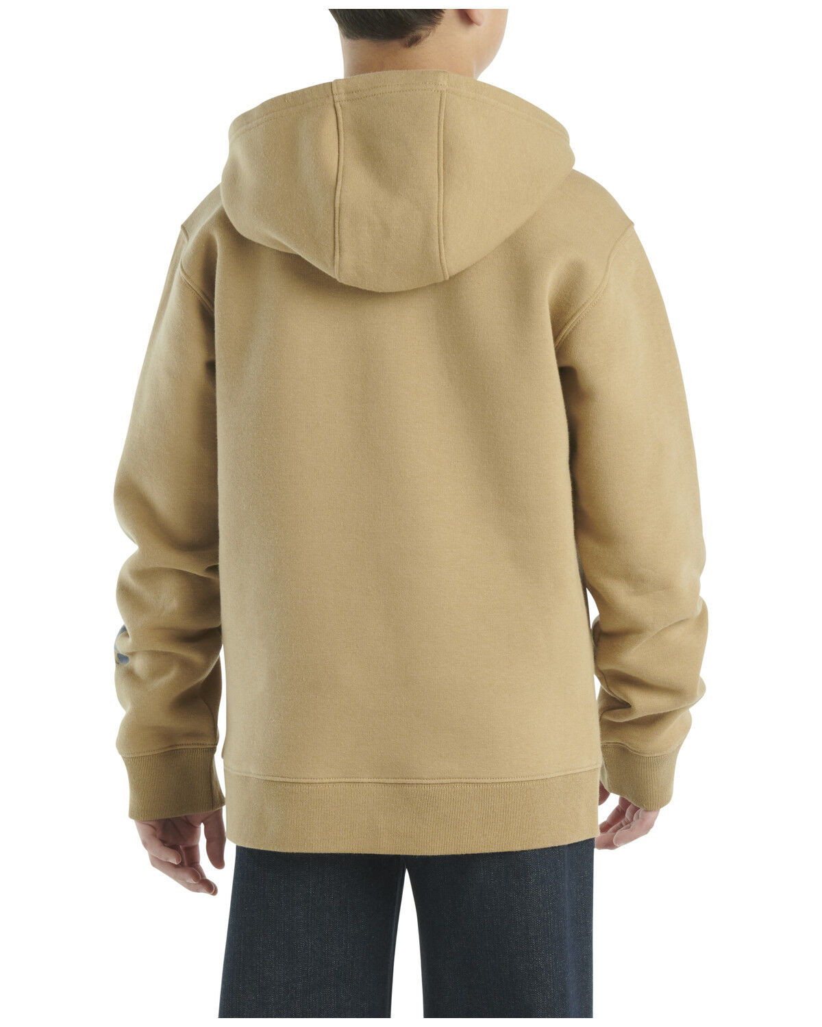 Image #3 - Carhartt Boys' Logo Hooded Sweatshirt, Khaki, hi-res